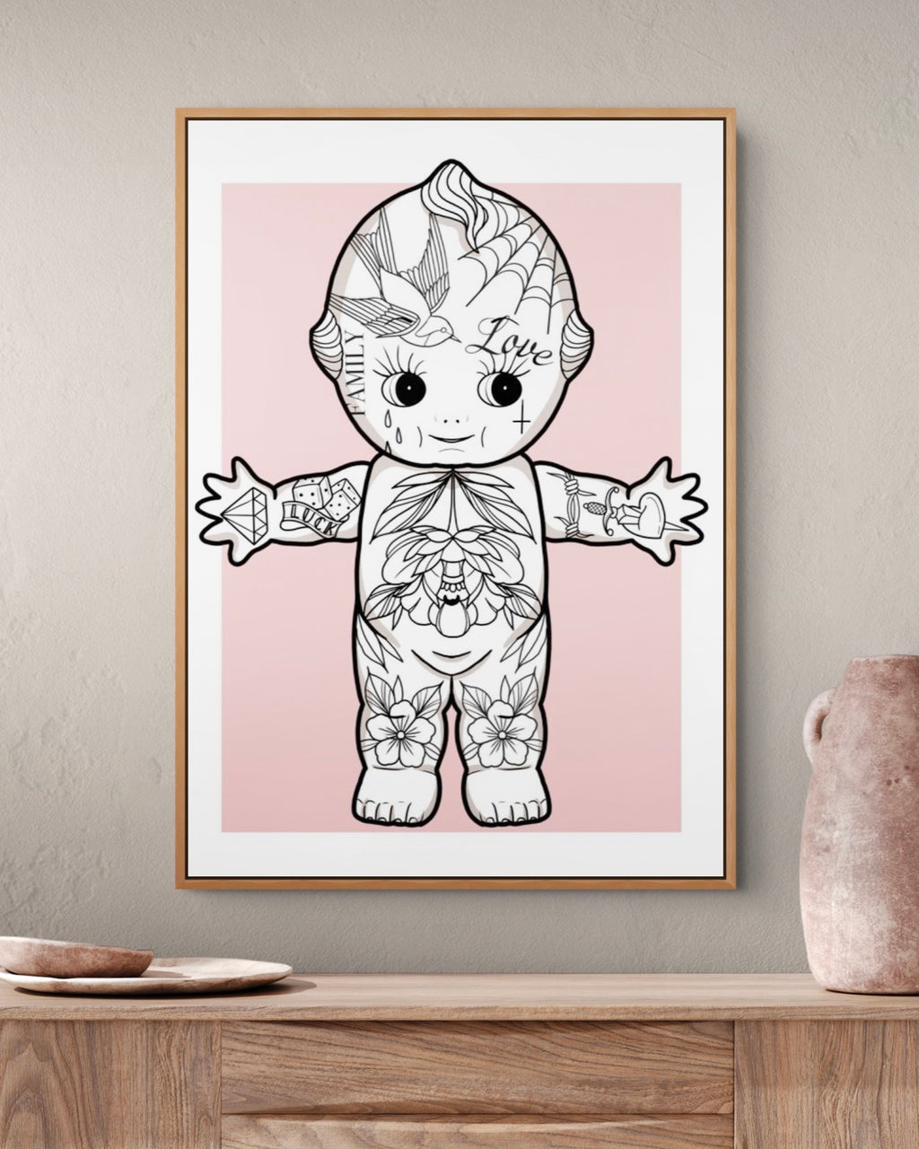 Traditional Kewpie Tattoo llustration
