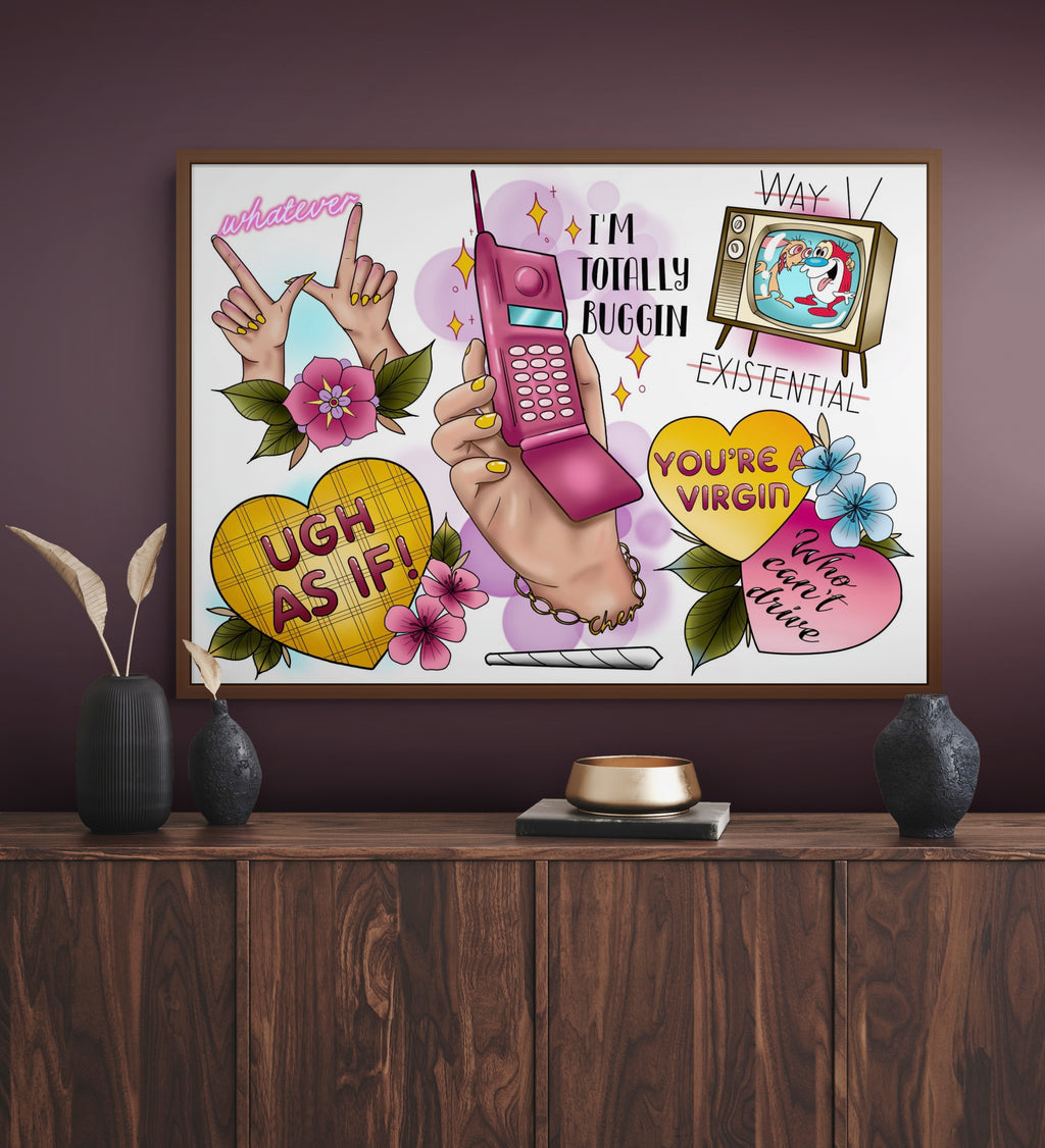 Clueless Tattoo Style Print