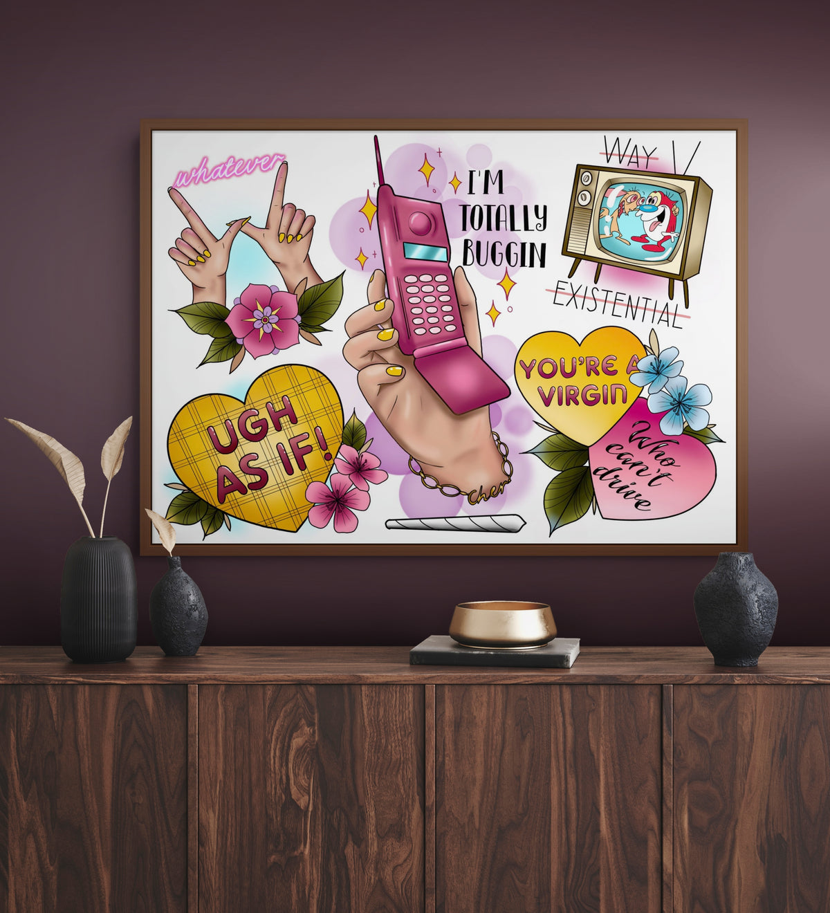 Clueless Tattoo Style Print