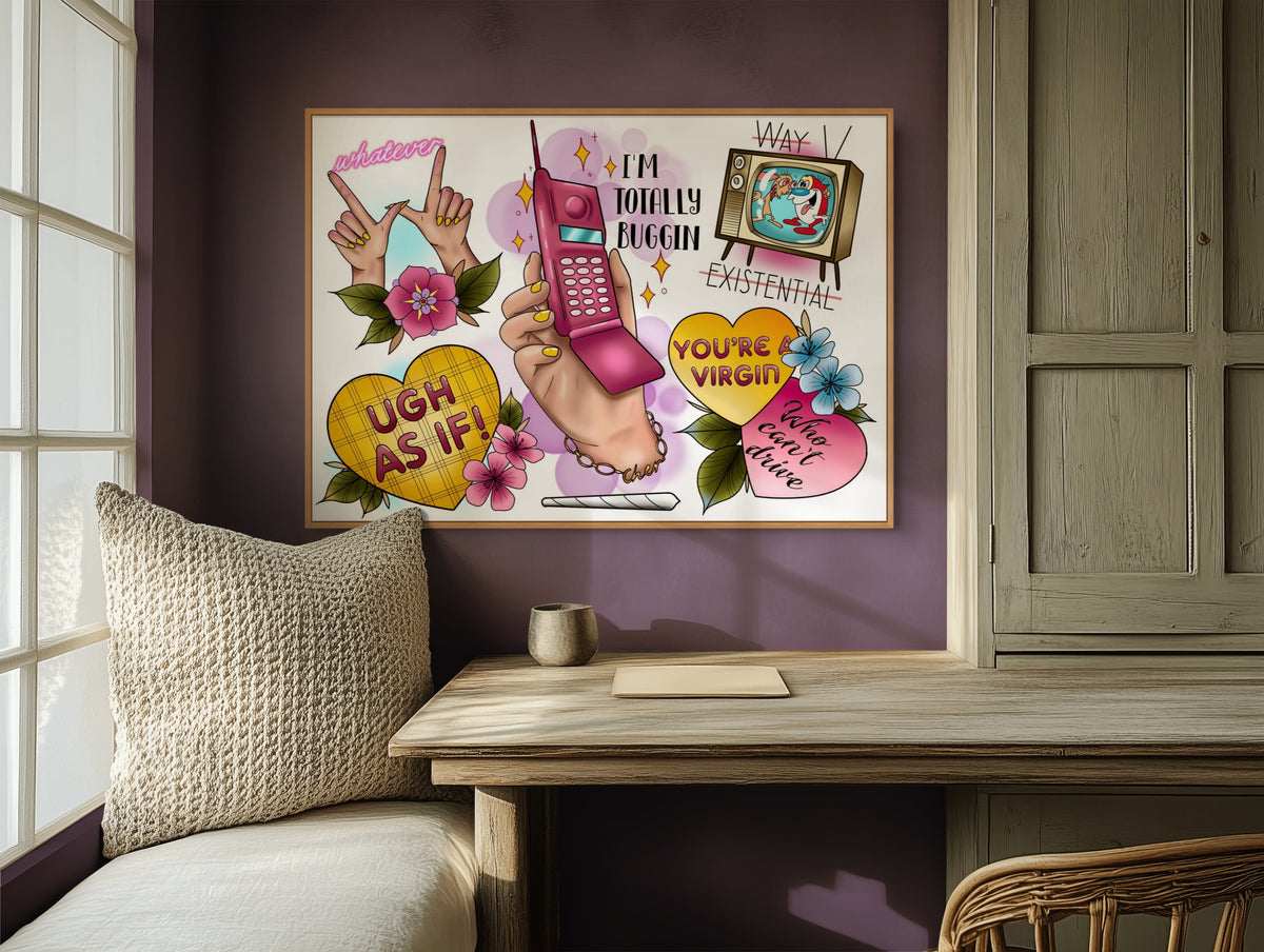 Clueless Tattoo Style Print