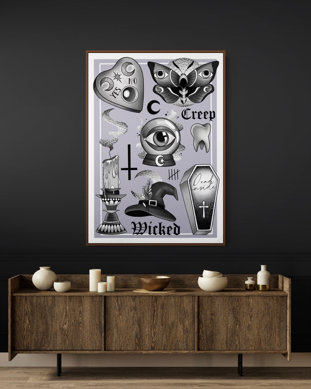 Halloween Tattoo Spooky Flash Sheet