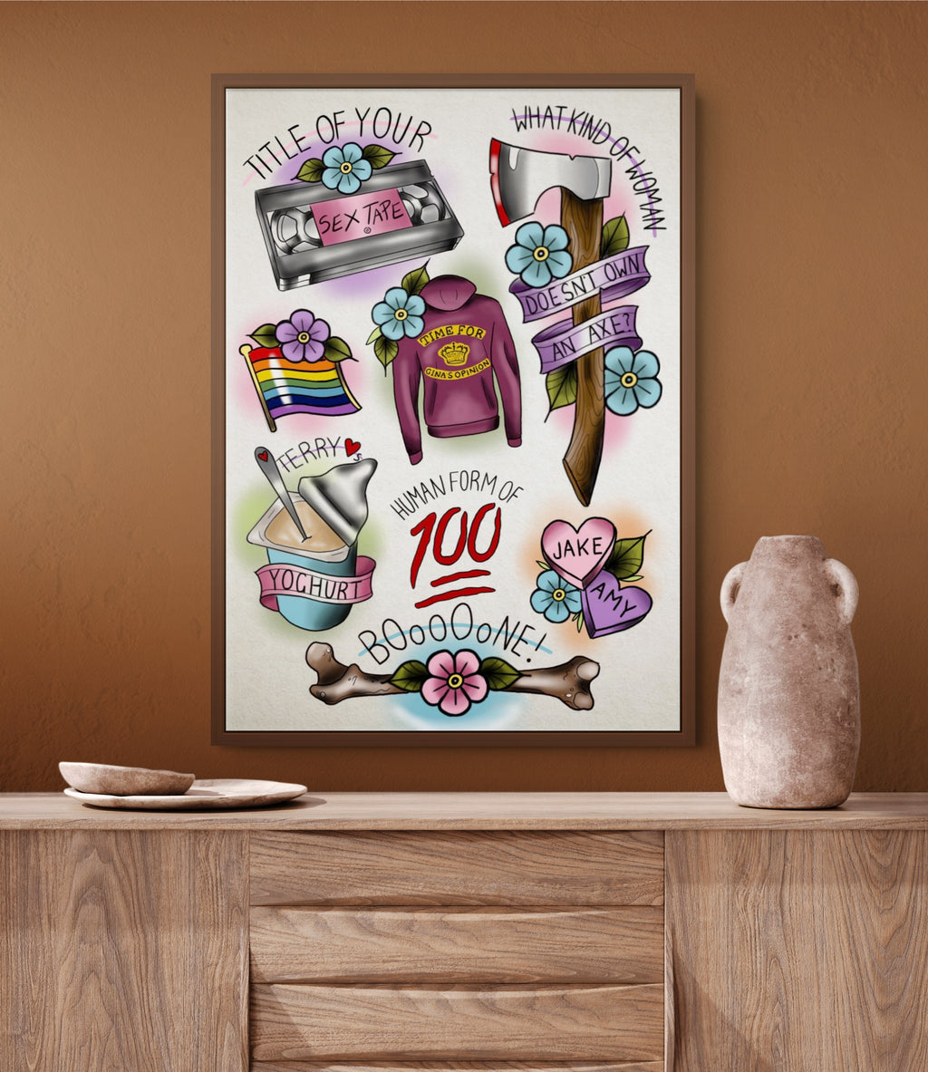 Brooklyn 99 Tattoo Style Print TV Illustration