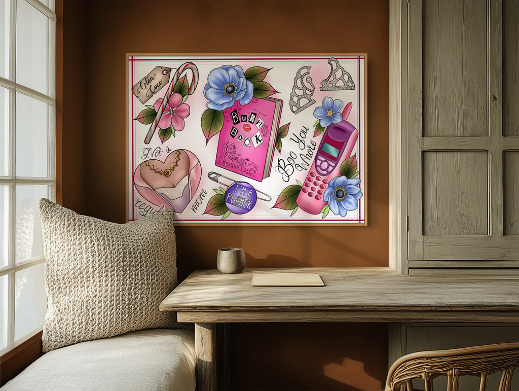 Mean Girls Tattoo Style Print