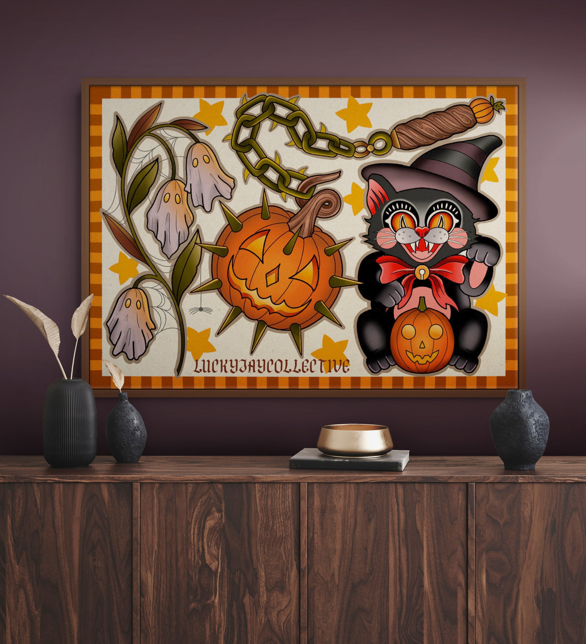 Traditional Halloween Tattoo Sheet
