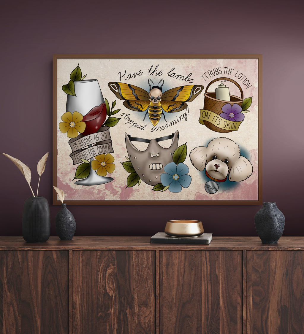 Silence of the Lambs Tattoo Style Print