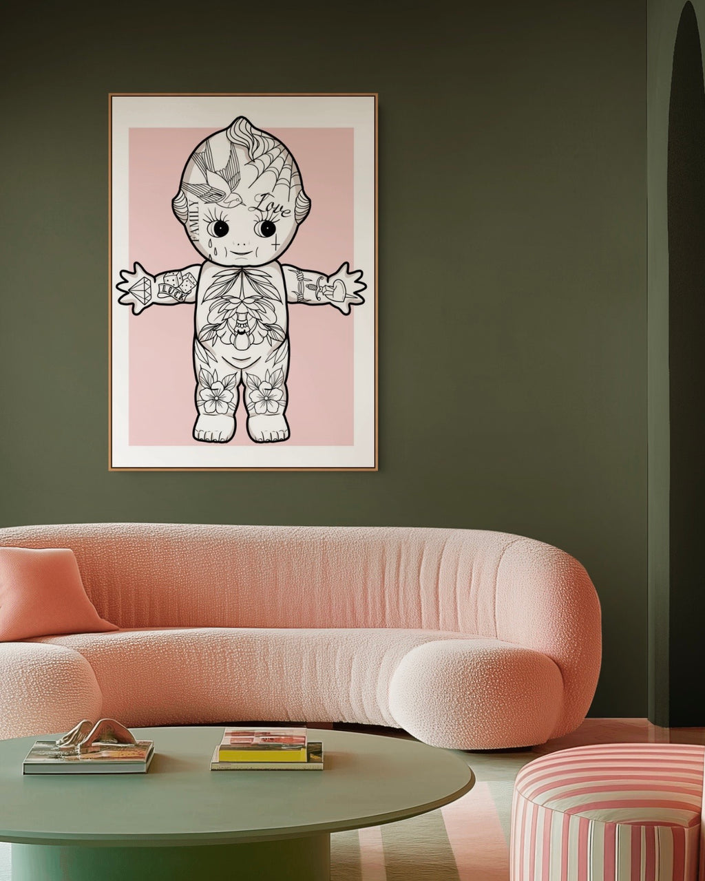 Traditional Kewpie Tattoo llustration