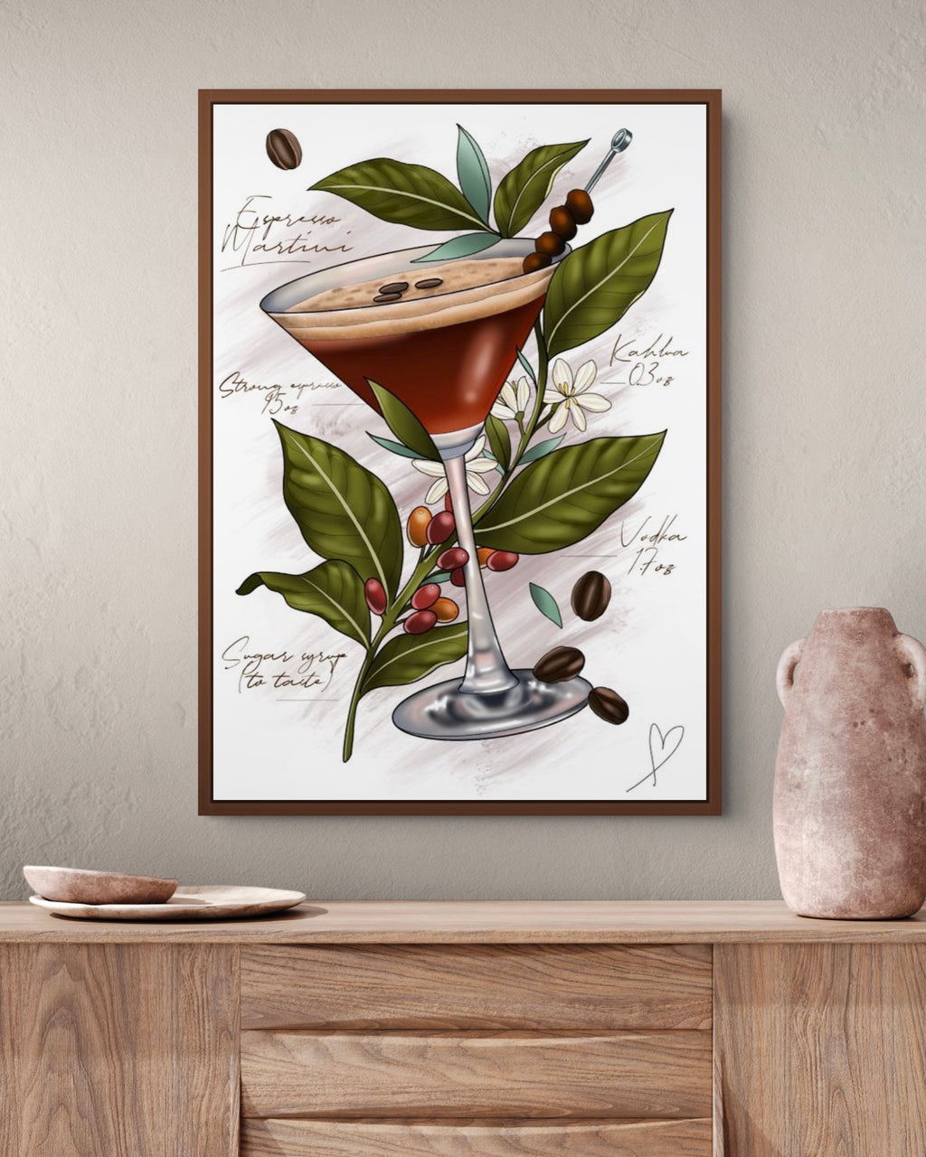 Espresso Martini Cocktail Lover Tattoo Style Print