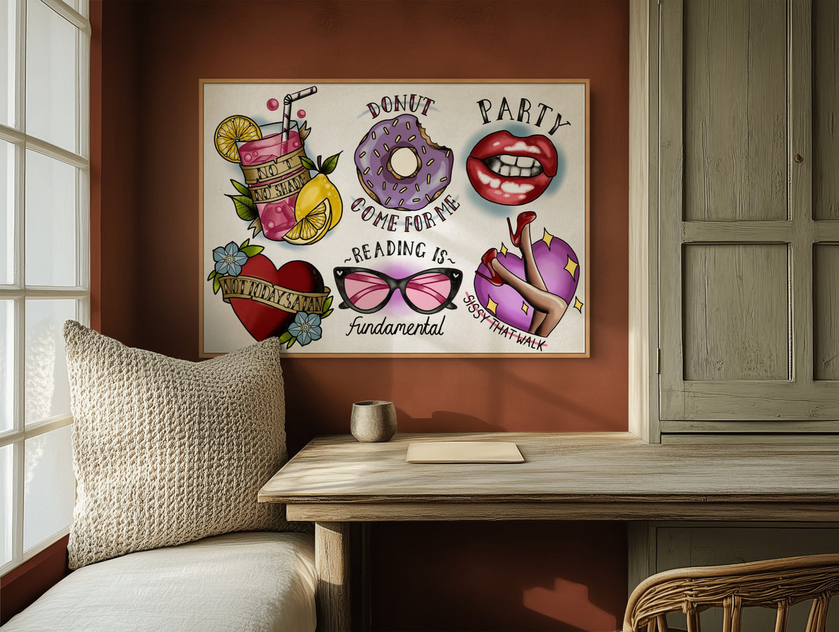 Ru Paul’s Drag Race Tattoo Style Print