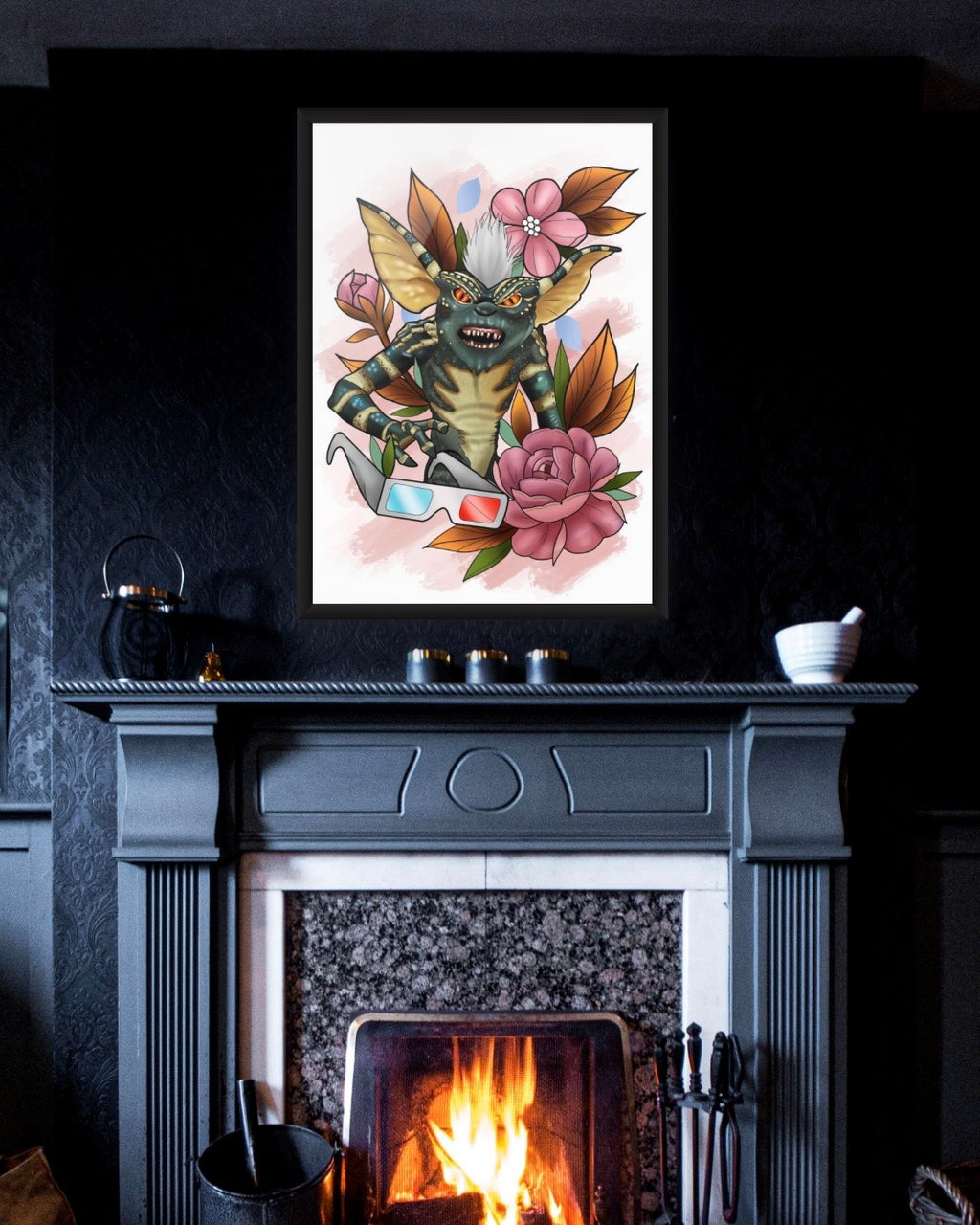 Gizmo and Stripe Gremlins Tattoo Style Prints
