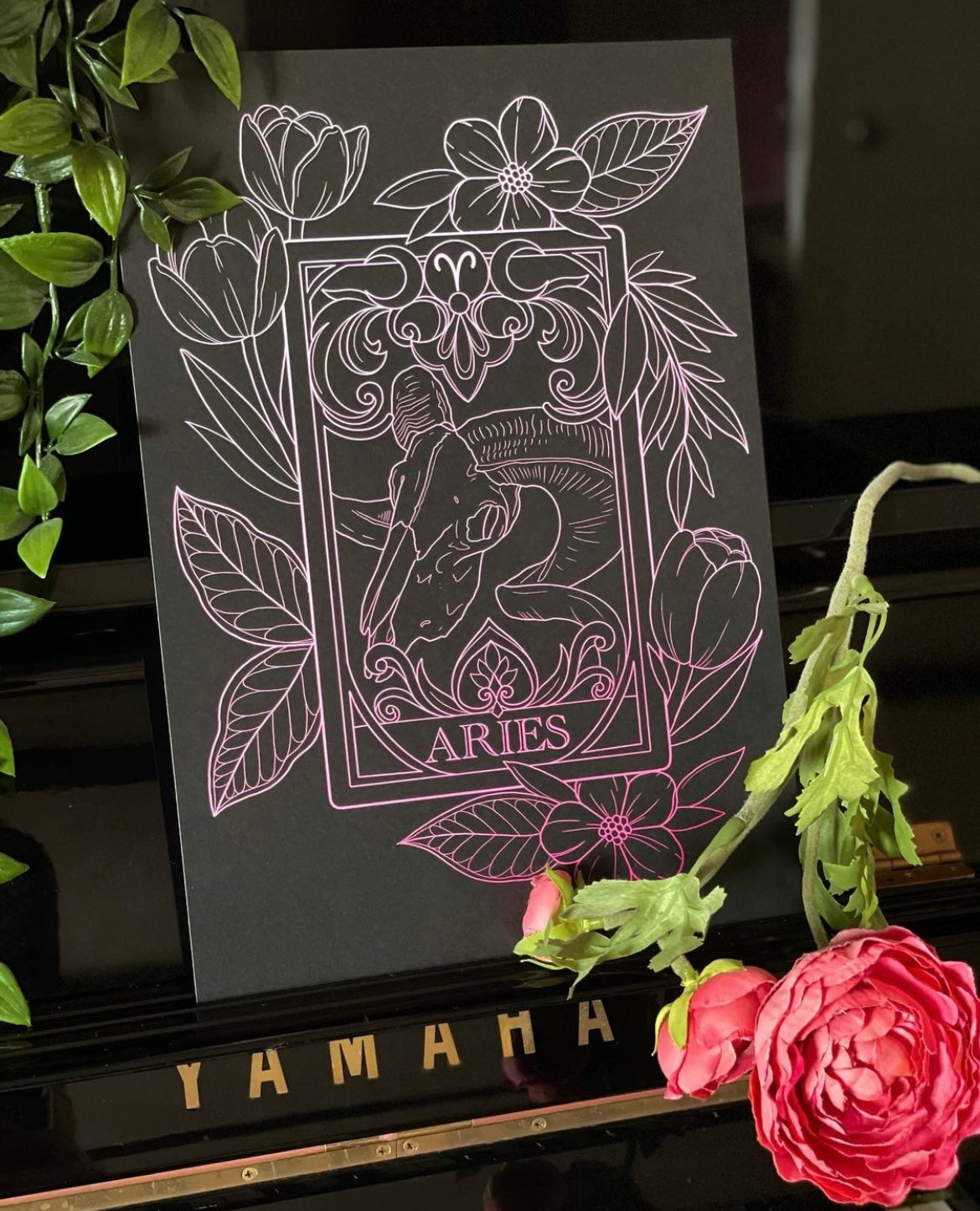 Aries Zodiac Tarot Card Illustration