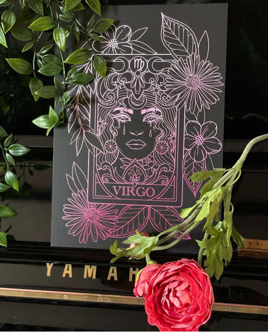 Virgo Zodiac Tarot Card Illustration