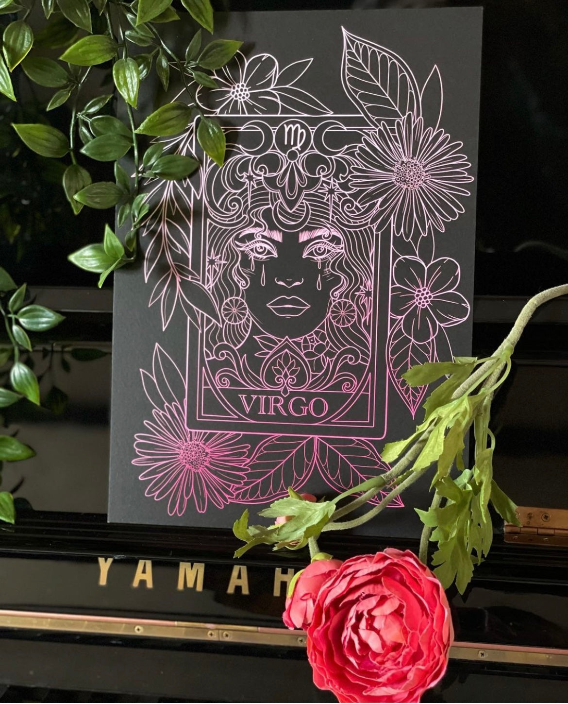 Virgo Zodiac Tarot Card Illustration
