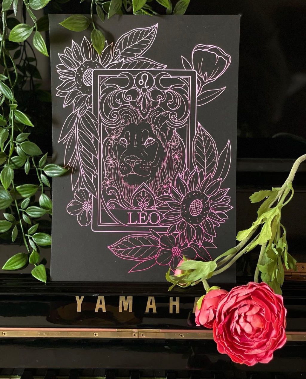 Leo Zodiac Tarot Card Illustration